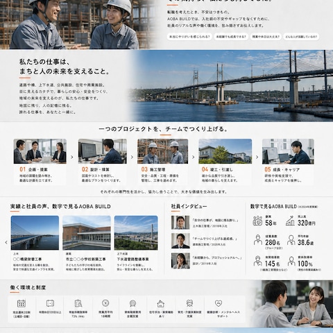 地域建設会社の採用LP