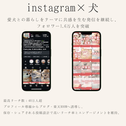 Instagram×犬アカウント運用でフォロワー1.6万人超