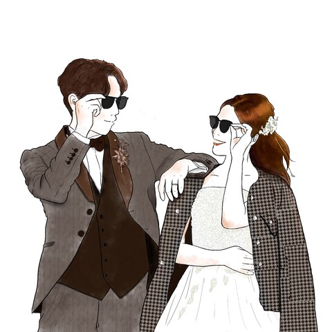 結婚式用の似顔絵イラスト