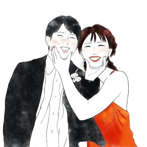 ウエディングアイテム用の似顔絵