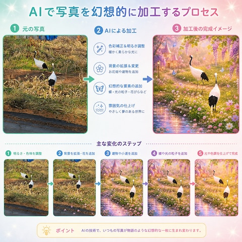 ファンタジーの世界に遊びに来た丹頂鶴