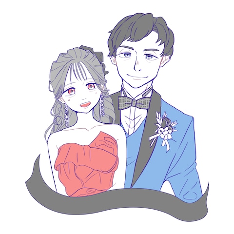記念日向け似顔絵イラストの作成