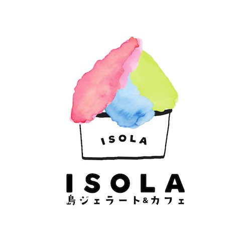 沖縄島ジェラート&カフェ　「ISOLA」さん　ロゴ