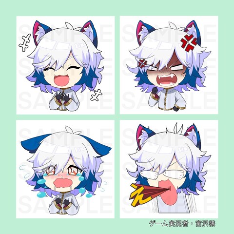 ゲーム実況者・宮沢様のミニキャラ差分イラスト