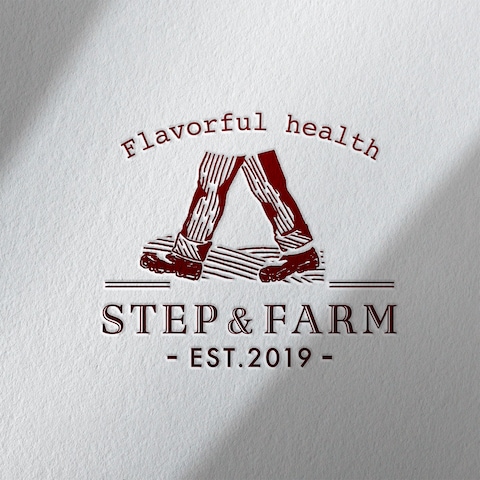 STEP&FARM - 木瓜の実栽培・加工会社のロゴデザイン