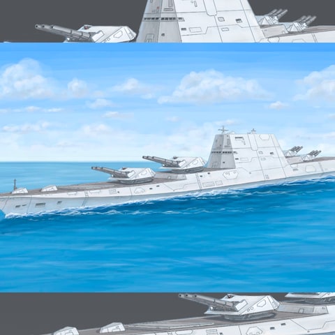 ステルス艦のイラスト制作