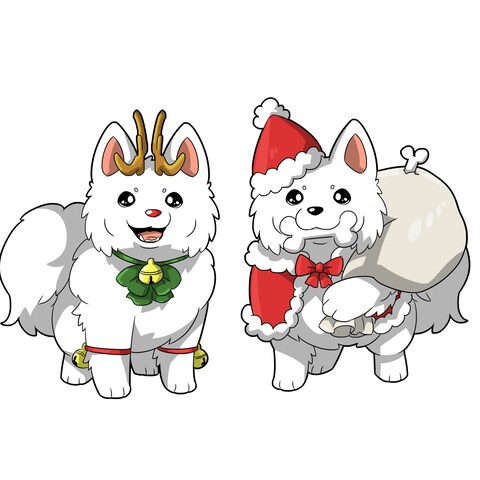 クリスマス衣装の愛犬