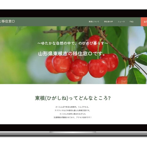 移住者支援サイトのTOPページ（架空）