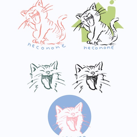 保護猫カフェのためのロゴ案