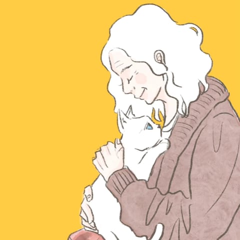 猫と女性