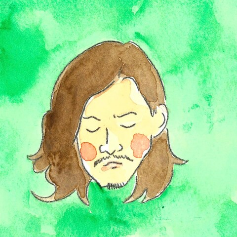 似顔絵をアイコンに。柔らかなタッチの水彩です