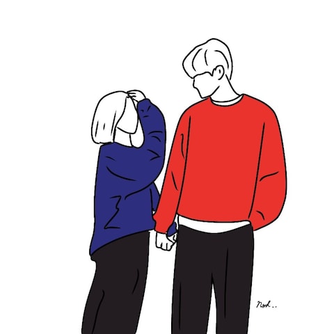 韓国風線画イラスト
