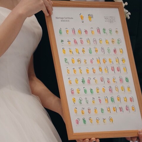 にがおえ結婚証明書(アート風)
