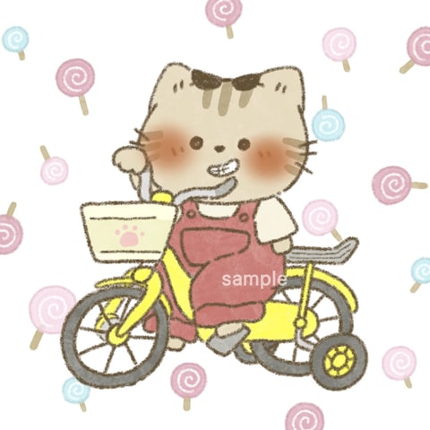 カマハンの自転車に乗ってるやんちゃ猫のアイコン