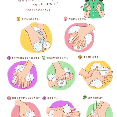イラスト（手の洗い方）