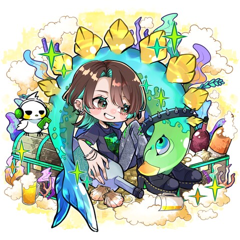 配信用画像、ステッカープレゼント用イラスト