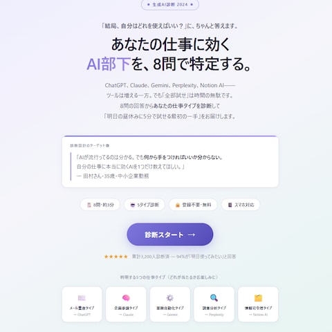 AI診断ツール LP制作