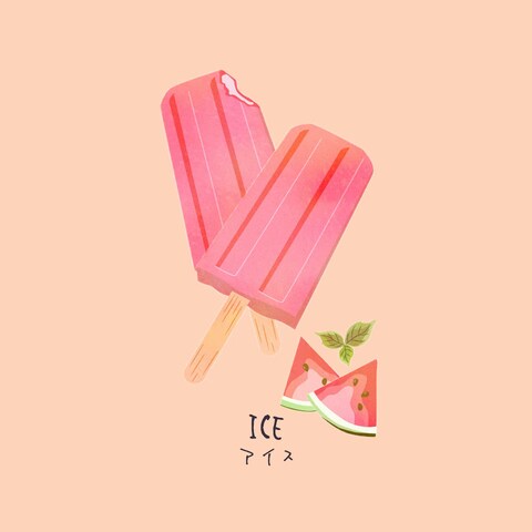 イラスト　スイカバー