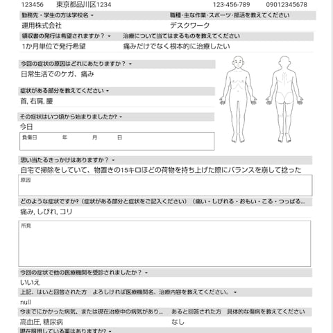 Web問診システム作成