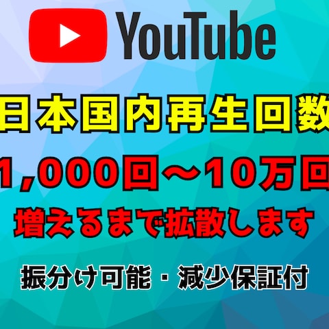  YouTube 日本国内再生１０００回～宣伝します