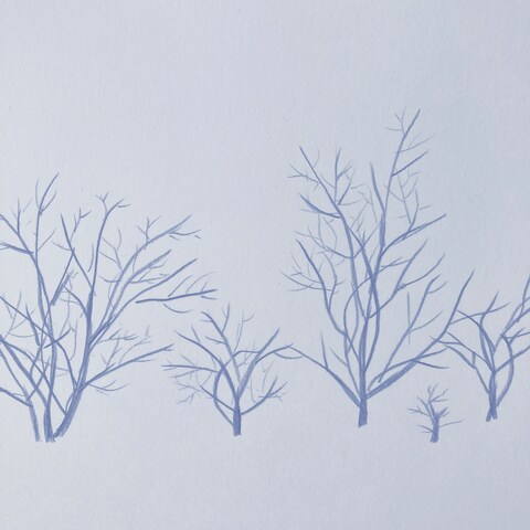 色鉛筆: 風景: 冬のイメージ