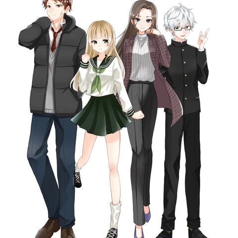 4人用のTRPG立ち絵