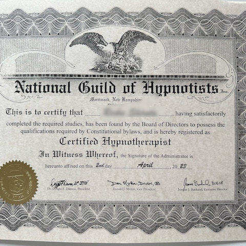 NGH(米国催眠士協会）認定ヒプノセラピスト