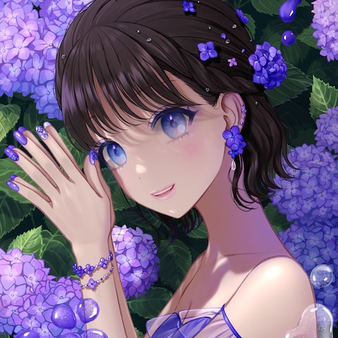 紫陽花ネイル