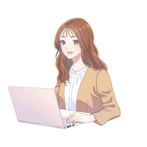 オリジナルイラスト　オフィスカジュアルの女性