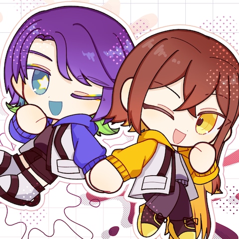 ミニキャラ2人組イラスト