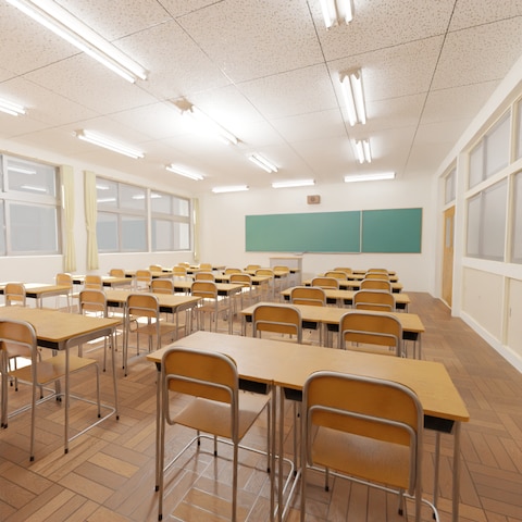 学校教室の3Dモデル