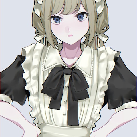 メイド服の女の子のイラスト