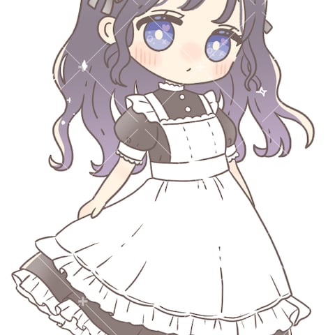 3頭身ミニキャラ メイドさんイラスト