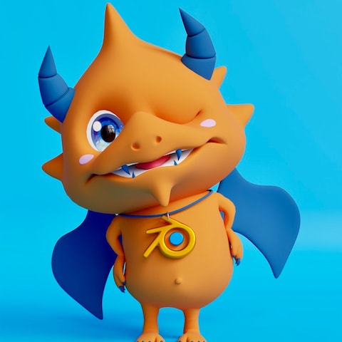 オリジナルキャラクター、ブレンダードラゴンのモデリング