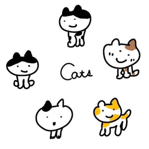 いろんなシンプルねこ