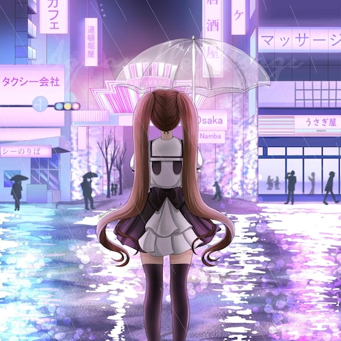 道頓堀に来た地雷系女子