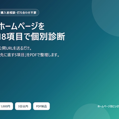 ホームページ18項目個別診断レポート