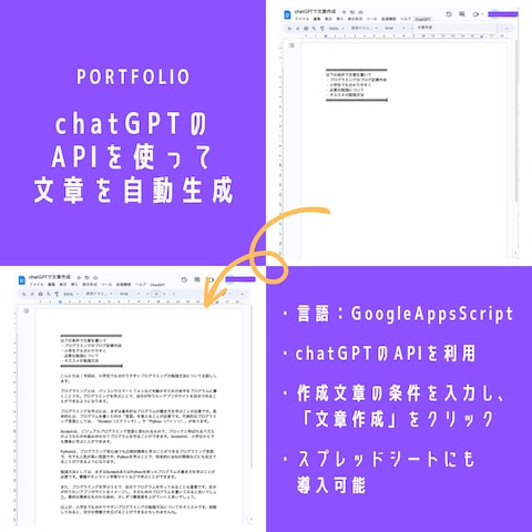 chatGPTのAPIを使って文章を自動生成