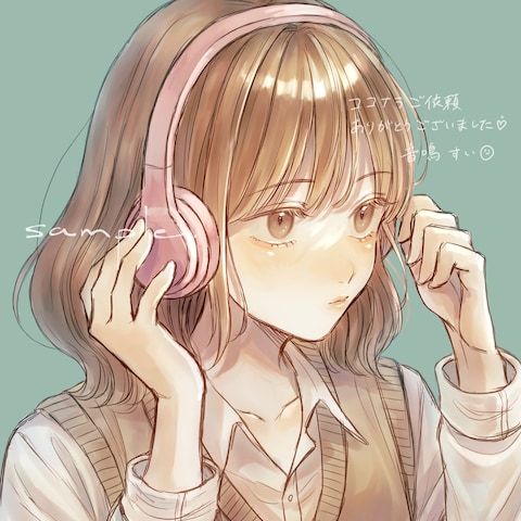 ヘッドフォンの女の子