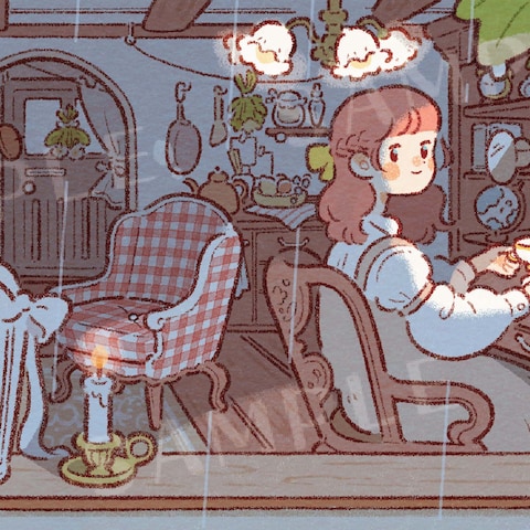 配信画面用ループアニメーション夜ver.（ご依頼作品）