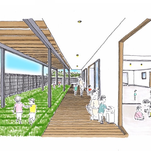 新設幼稚園 提案手描きパース