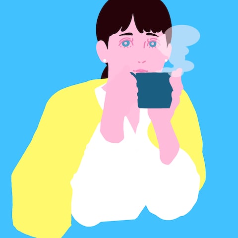 コーヒーを飲む人