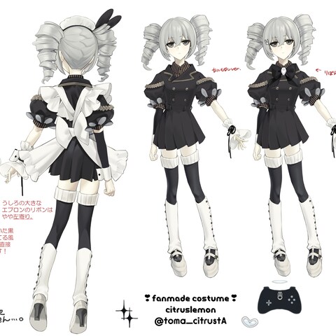 【版権キャラクター二次創作】オリジナル衣装デザインサンプル