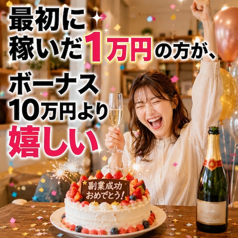 【副業】最初に稼いだ1万円の方が、ボーナス10万円より嬉しい