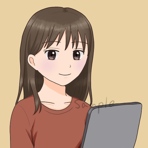 アイコンサンプル（女性・パソコン）