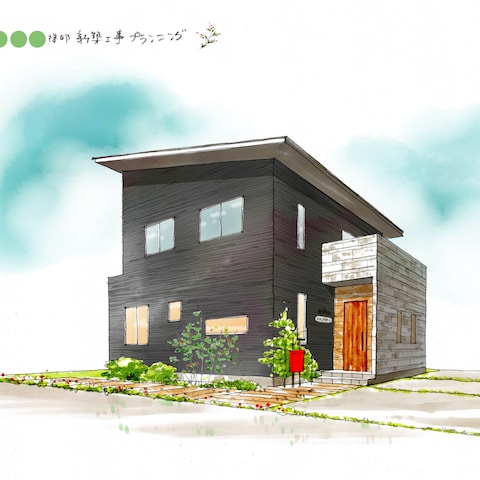 手描き外観パース