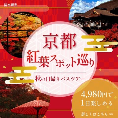 京都紅葉スポット巡り秋の日帰りバスツアー