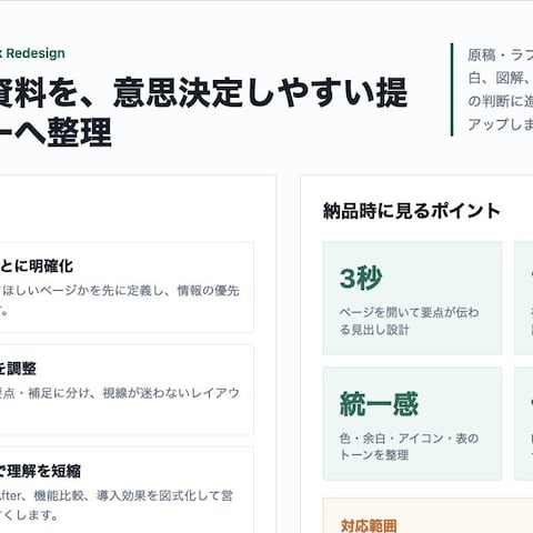 営業資料リデザインサンプル
