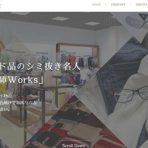 シミ抜きサービスの事業サイト