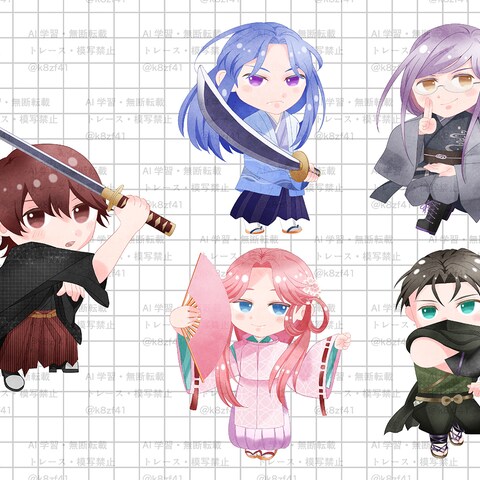 オリジナルキャラクターのミニキャライラスト